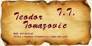 Teodor Tomazović vizit kartica